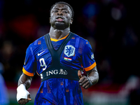 Netherlands forward Brian Brobbey plays during the match between Hungary and the Netherlands at the Puskas Arena for the UEFA Nations League...