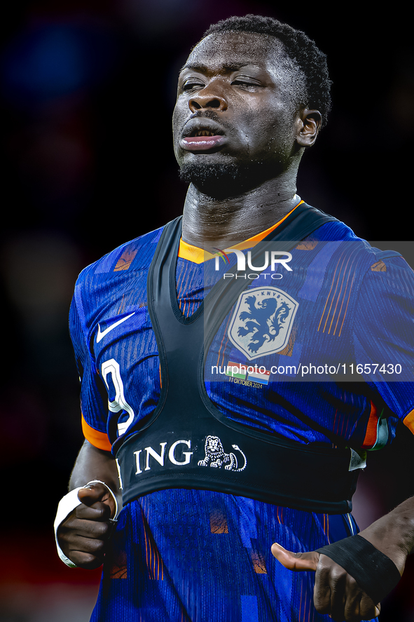 Netherlands forward Brian Brobbey plays during the match between Hungary and the Netherlands at the Puskas Arena for the UEFA Nations League...