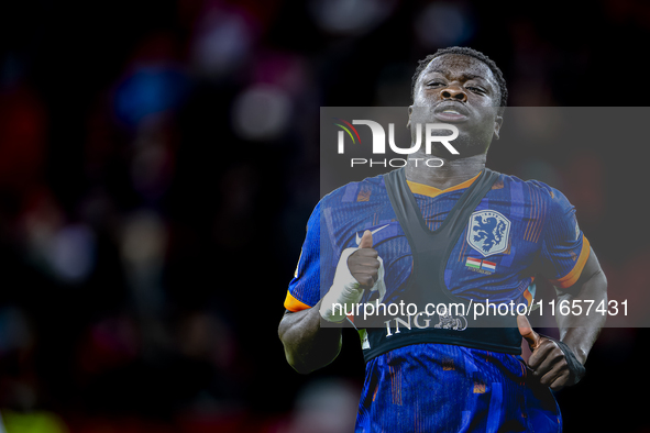 Netherlands forward Brian Brobbey plays during the match between Hungary and the Netherlands at the Puskas Arena for the UEFA Nations League...