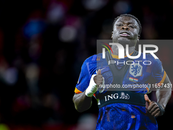 Netherlands forward Brian Brobbey plays during the match between Hungary and the Netherlands at the Puskas Arena for the UEFA Nations League...