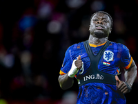 Netherlands forward Brian Brobbey plays during the match between Hungary and the Netherlands at the Puskas Arena for the UEFA Nations League...