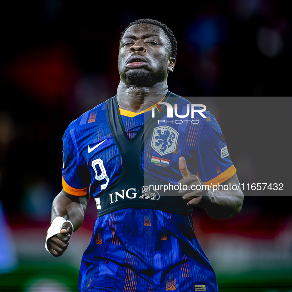 Netherlands forward Brian Brobbey plays during the match between Hungary and the Netherlands at the Puskas Arena for the UEFA Nations League...