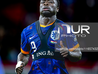 Netherlands forward Brian Brobbey plays during the match between Hungary and the Netherlands at the Puskas Arena for the UEFA Nations League...