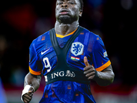 Netherlands forward Brian Brobbey plays during the match between Hungary and the Netherlands at the Puskas Arena for the UEFA Nations League...