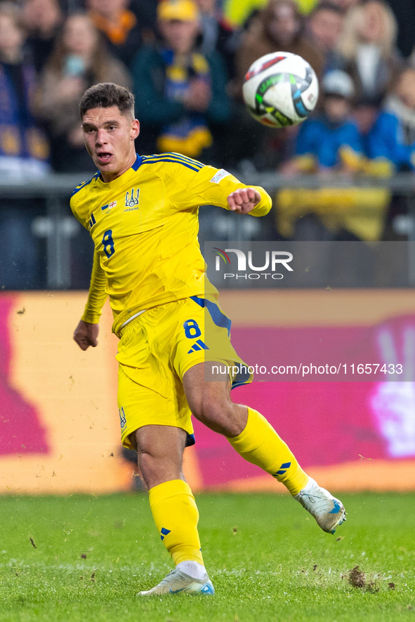 Georgiy Sudakov is playing during the  UEFA Nations League 2024 League B Group B1 match between Ukraine and Georgia , at the Poznan Arena in...