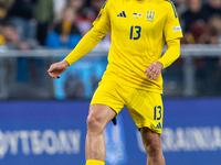 Illia Zabarnyi is  playing during the  UEFA Nations League 2024 League B Group B1 match between Ukraine and Georgia , at the Poznan Arena in...