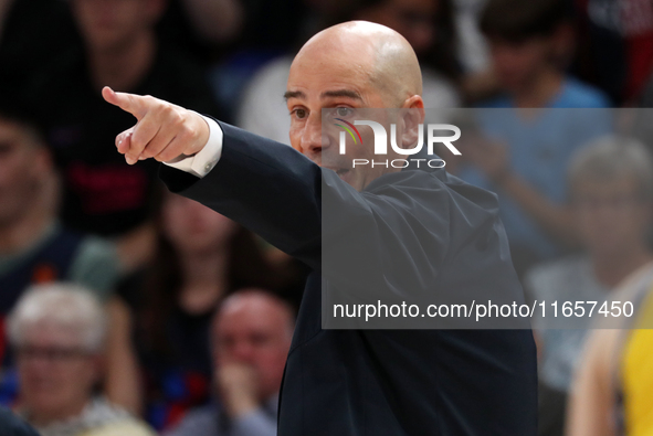 Joan Penarroya coaches during the match between FC Barcelona and Alba Berlin, corresponding to week 2 of the Turkish Airlines Euroleague, at...