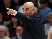 Joan Penarroya coaches during the match between FC Barcelona and Alba Berlin, corresponding to week 2 of the Turkish Airlines Euroleague, at...