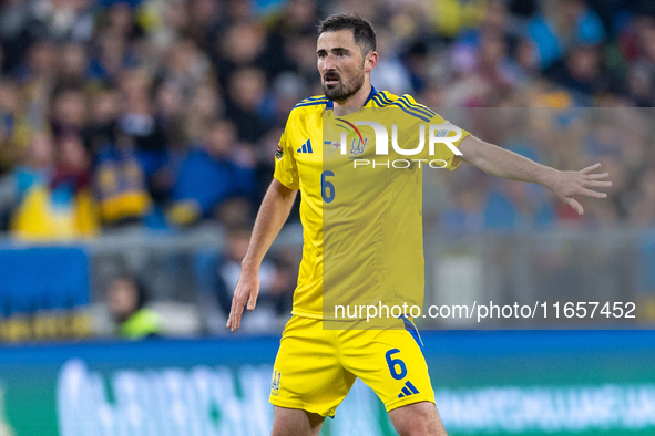 Ivan Kaliuzhnyi is playing during the  UEFA Nations League 2024 League B Group B1 match between Ukraine and Georgia , at the Poznan Arena in...