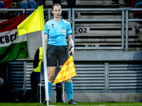 Assistant referee Susann Kung officiates during the match between Hungary and the Netherlands at the Puskas Arena for the UEFA Nations Leagu...