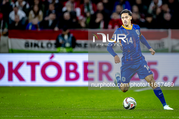 Netherlands midfielder Tijani Reijnders plays during the match between Hungary and the Netherlands at the Puskas Arena for the UEFA Nations...