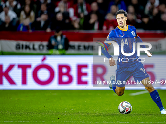 Netherlands midfielder Tijani Reijnders plays during the match between Hungary and the Netherlands at the Puskas Arena for the UEFA Nations...