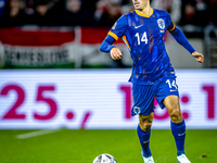 Netherlands midfielder Tijani Reijnders plays during the match between Hungary and the Netherlands at the Puskas Arena for the UEFA Nations...