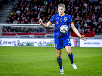 Netherlands defender Mickey van de Ven plays during the match between Hungary and the Netherlands at the Puskas Arena for the UEFA Nations L...