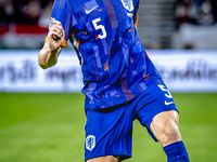 Netherlands defender Mickey van de Ven plays during the match between Hungary and the Netherlands at the Puskas Arena for the UEFA Nations L...