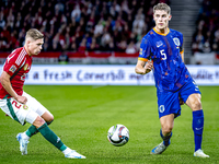 Netherlands defender Mickey van de Ven plays during the match between Hungary and the Netherlands at the Puskas Arena for the UEFA Nations L...