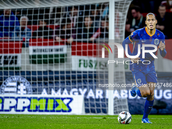 Netherlands defender Virgil van Dijk plays during the match between Hungary and the Netherlands at the Puskas Arena for the UEFA Nations Lea...