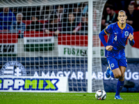 Netherlands defender Virgil van Dijk plays during the match between Hungary and the Netherlands at the Puskas Arena for the UEFA Nations Lea...