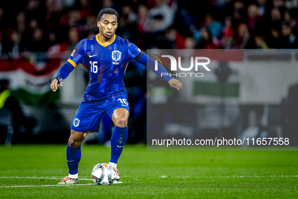 Netherlands midfielder Quinten Timber plays during the match between Hungary and the Netherlands at the Puskas Arena for the UEFA Nations Le...