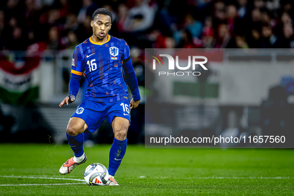 Netherlands midfielder Quinten Timber plays during the match between Hungary and the Netherlands at the Puskas Arena for the UEFA Nations Le...