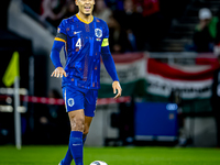 Netherlands defender Virgil van Dijk plays during the match between Hungary and the Netherlands at the Puskas Arena for the UEFA Nations Lea...