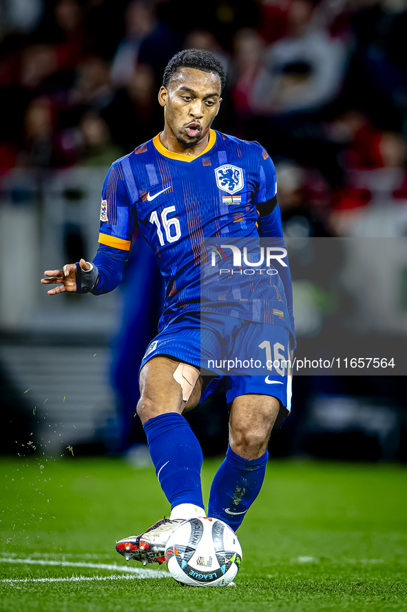 Netherlands midfielder Quinten Timber plays during the match between Hungary and the Netherlands at the Puskas Arena for the UEFA Nations Le...