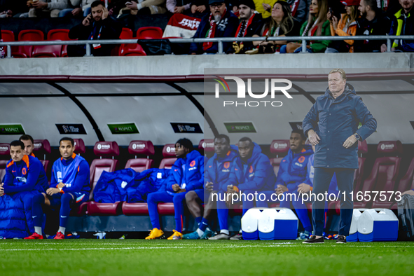 Netherlands trainer Ronald Koeman is present during the match between Hungary and the Netherlands at the Puskas Arena for the UEFA Nations L...