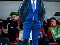 Hungary trainer Marco Rossi is present during the match between Hungary and the Netherlands at the Puskas Arena for the UEFA Nations League...