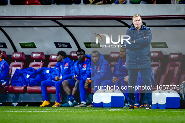 Netherlands trainer Ronald Koeman is present during the match between Hungary and the Netherlands at the Puskas Arena for the UEFA Nations L...