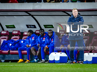 Netherlands trainer Ronald Koeman is present during the match between Hungary and the Netherlands at the Puskas Arena for the UEFA Nations L...