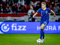 Netherlands defender Mickey van de Ven plays during the match between Hungary and the Netherlands at the Puskas Arena for the UEFA Nations L...