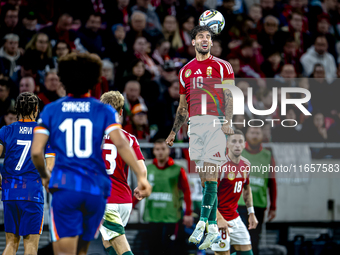 Hungary midfielder Dominik Szoboszlai plays during the match between Hungary and the Netherlands at the Puskas Arena for the UEFA Nations Le...