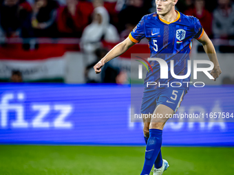 Netherlands defender Mickey van de Ven plays during the match between Hungary and the Netherlands at the Puskas Arena for the UEFA Nations L...