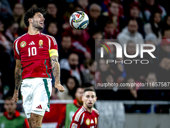 Hungary midfielder Dominik Szoboszlai plays during the match between Hungary and the Netherlands at the Puskas Arena for the UEFA Nations Le...