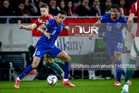 Netherlands midfielder Ryan Gravenberch plays during the match between Hungary and the Netherlands at the Puskas Arena for the UEFA Nations...