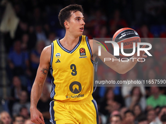 Matteo Spagnolo plays during the match between FC Barcelona and Alba Berlin, corresponding to week 2 of the Turkish Airlines Euroleague, at...