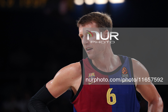 Jan Vesely plays during the match between FC Barcelona and Alba Berlin, corresponding to week 2 of the Turkish Airlines Euroleague, at the P...