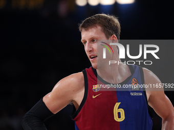 Jan Vesely plays during the match between FC Barcelona and Alba Berlin, corresponding to week 2 of the Turkish Airlines Euroleague, at the P...