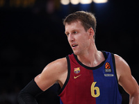 Jan Vesely plays during the match between FC Barcelona and Alba Berlin, corresponding to week 2 of the Turkish Airlines Euroleague, at the P...