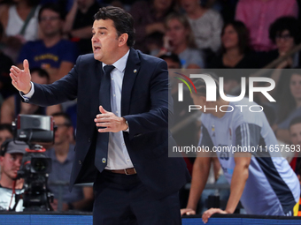 Israel Gonzalez coaches during the match between FC Barcelona and Alba Berlin, corresponding to week 2 of the Turkish Airlines Euroleague, a...