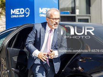 Portugal's Minister of Foreign Affairs, Paulo Rangel, arrives at the event in Paphos, Cyprus, on October 11, 2024. The 11th Summit of the So...