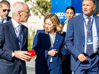 Italy Prime Minister Giorgia Meloni is seen during the summit in Paphos, Cyprus, on October 11, 2024. The 11th Summit of the Southern EU Cou...