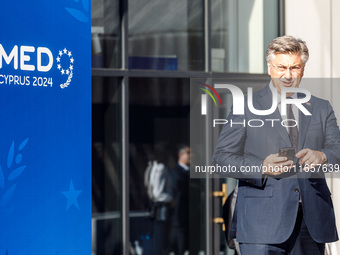 Prime Minister of Croatia Andrej Plenkovic is seen during the summit in Paphos, Cyprus, on October 11, 2024. The 11th Summit of the Southern...