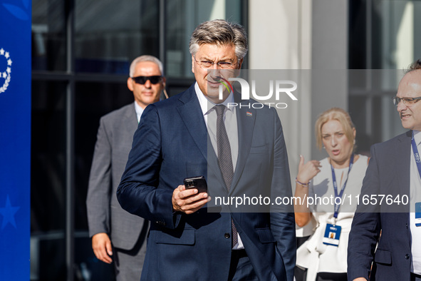 Prime Minister of Croatia Andrej Plenkovic is seen during the summit in Paphos, Cyprus, on October 11, 2024. The 11th Summit of the Southern...