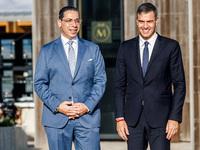 Minister of Foreign Affairs Constantinos Kombos welcomes Spain Prime Minister Pedro Sanchez in Paphos, Cyprus, on October 11, 2024. The 11th...