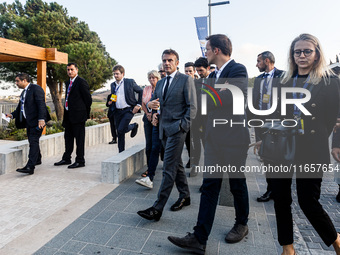 President of France Emmanuel Macron is seen during the summit in Paphos, Cyprus, on October 11, 2024. The 11th Summit of the Southern EU Cou...