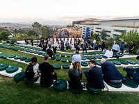 Media members wait for the press conference to start in Paphos, Cyprus, on October 11, 2024. The 11th Summit of the Southern EU Countries (M...