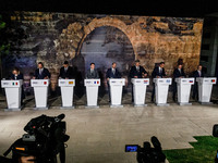 Heads of State and Government gather for the press conference in Paphos, Cyprus, on October 11, 2024. The 11th Summit of the Southern EU Cou...