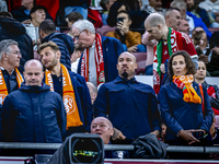 Marianne van Leeuwen and Nigel de Jong from the KNVB are present during the match between Hungary and the Netherlands at the Puskas Arena fo...