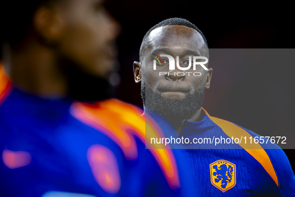 Netherlands defender Lutsharel Geertruida plays during the match between Hungary and the Netherlands at the Puskas Arena for the UEFA Nation...